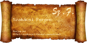 Szakácsi Ferenc névjegykártya