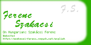 ferenc szakacsi business card